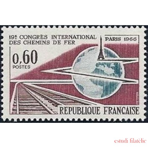 France Francia Nº 1488 1966 19º Congreso internacional de ferrocarriles (París)