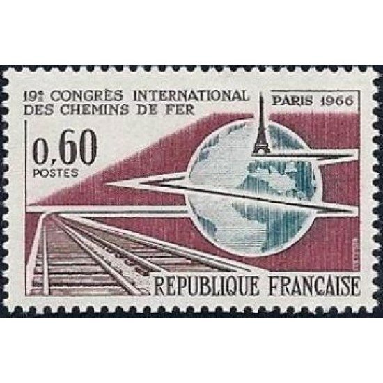 France Francia Nº 1488 1966 19º Congreso internacional de ferrocarriles (París) France Francia Nº 1488 1966 19º Congreso internacional de ferrocarriles (París)