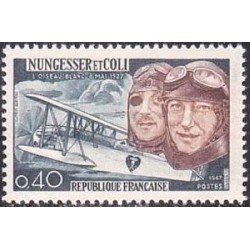France Francia Nº 1523 1967 40º Aniv. de la tentativa aérea del Atlático-Norte Lujo France Francia Nº 1523 1967 40º Aniv. de la tentativa aérea del Atlático-Norte Lujo