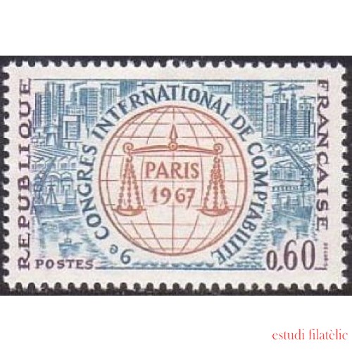 France Francia Nº 1529 1967 9º Congreso de contabilidad (París) Lujo
