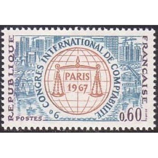France Francia Nº 1529 1967 9º Congreso de contabilidad (París) Lujo France Francia Nº 1529 1967 9º Congreso de contabilidad (París) Lujo