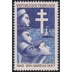 France Francia Nº 1532 1967 25 Aniv. de la victória de Bir-Hakeim Lujo France Francia Nº 1532 1967 25 Aniv. de la victória de Bir-Hakeim Lujo