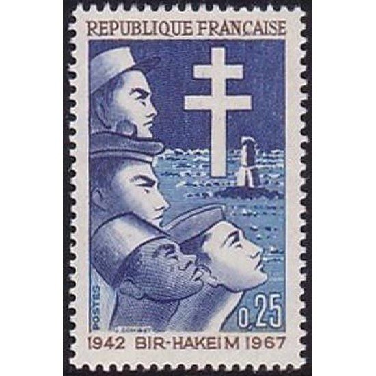 France Francia Nº 1532 1967 25 Aniv. de la victória de Bir-Hakeim Lujo France Francia Nº 1532 1967 25 Aniv. de la victória de Bir-Hakeim Lujo