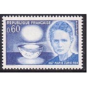 France Francia Nº 1533 1967 Centenario del nacimiento de Marie Curie Lujo