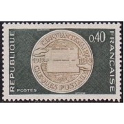 France Francia Nº 1542 1968 50º Aniv. de la cuentas corrientes postales Lujo