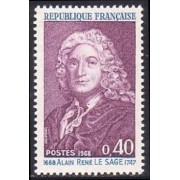 France Francia Nº 1558 1968 3º Cent. del nacimiento del escritor Alain René Lesage Lujo