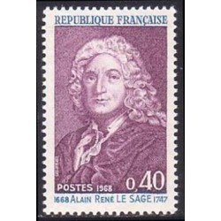 France Francia Nº 1558 1968 3º Cent. del nacimiento del escritor Alain René Lesage Lujo France Francia Nº 1558 1968 3º Cent. del nacimiento del escritor Alain René Lesage Lujo
