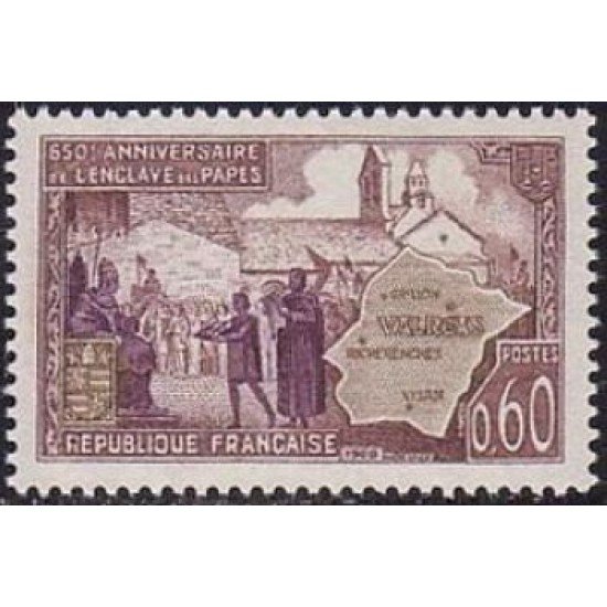 France Francia Nº 1562 1968 650º Aniv. del enclave papal de Valréas Lujo France Francia Nº 1562 1968 650º Aniv. del enclave papal de Valréas Lujo