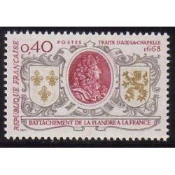France Francia Nº 1563 1968 Tricentenario Tratado de Aix-la-Chapelle Lujo