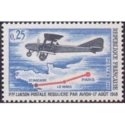 France Francia Nº 1565 1968 50º Aniv. de la 1ª línea postal regular Lujo