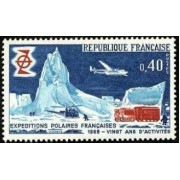 France Francia Nº 1574 1968 20º Aniv. de las expediciones polares francesas Lujo