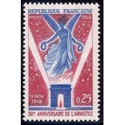 France Francia Nº 1576 1968 50 Aniv. de Armisticio del 11 de nov. Lujo