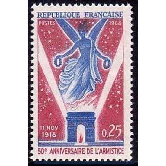France Francia Nº 1576 1968 50 Aniv. de Armisticio del 11 de nov. Lujo France Francia Nº 1576 1968 50 Aniv. de Armisticio del 11 de nov. Lujo