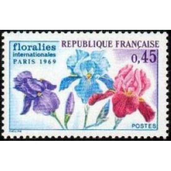 France Francia Nº 1597 1969 Florares internacionales de París Lujo France Francia Nº 1597 1969 Florares internacionales de París Lujo