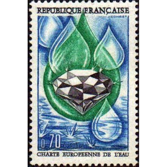 France Francia Nº 1612 1969 Carta europea del agua Lujo France Francia Nº 1612 1969 Carta europea del agua Lujo