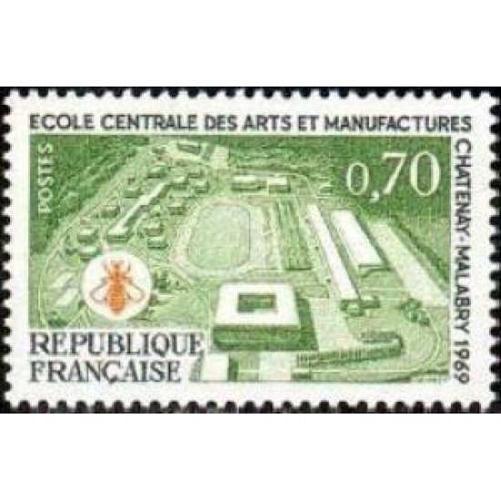 France Francia Nº 1614 1969 Escuela central de Arte y Manufacturas Lujo France Francia Nº 1614 1969 Escuela central de Arte y Manufacturas Lujo
