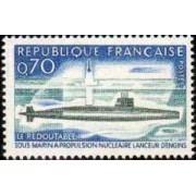 France Francia Nº 1615 1969 Submarino a propulsión nuclear Lujo