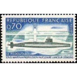 France Francia Nº 1615 1969 Submarino a propulsión nuclear Lujo