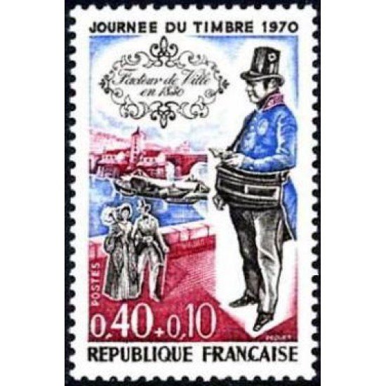 France Francia Nº 1632 1970 Día del sello Lujo France Francia Nº 1632 1970 Día del sello Lujo