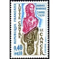 France Francia Nº 1636 1970 Día mundial de la lucha contra el cáncer Lujo