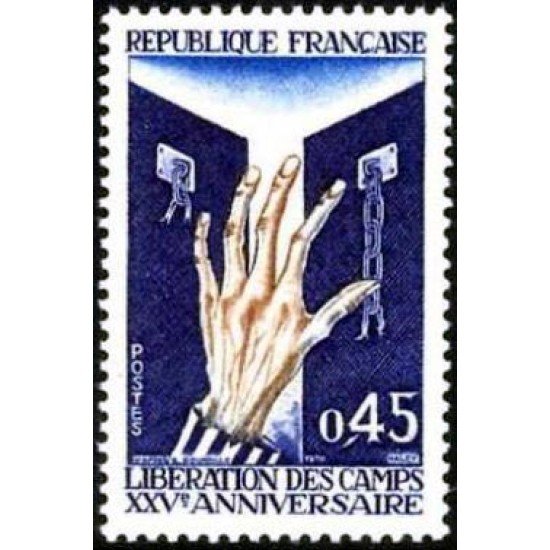 France Francia Nº 1648 1970 25º Aniv. de la liberación de los campos de concentración Lujo