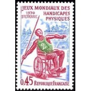 DEP7/S France Francia Nº 1649 1970 Juegos mundiales de discapacitados físicos (St. Étienne) Lujo