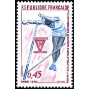 DEP7/S France Francia Nº 1650 1970 1º Campeonatos de europa de atletismo junior Lujo