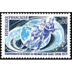 France Francia Nº 1665 1971 Campeonatos del mundo de patinaje sobre hielo Lujo