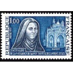 France Francia Nº 1737 1973 Centenario del nacimiento de Sta. Teresa del niño Jesús Lujo