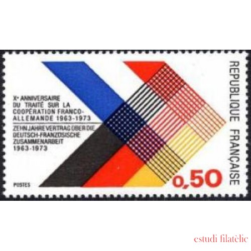 France Francia Nº 1739 1973 Xº Aniv. del tratado de cooperación franco-alemana Lujo