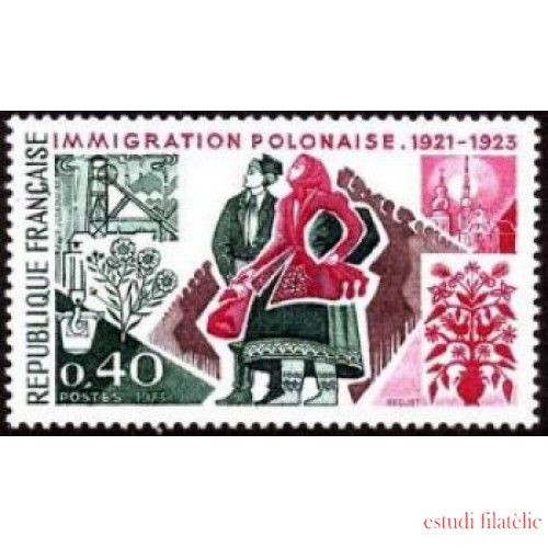 France Francia Nº 1740 1973 Inmigración polonesa de 1921-23 Lujo