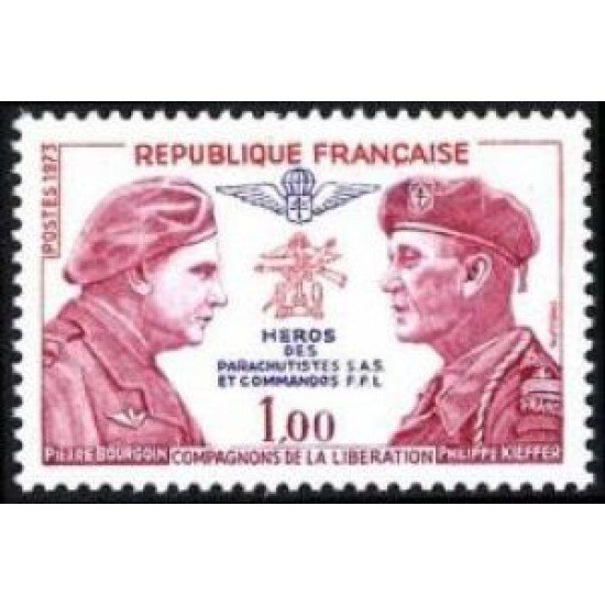 France Francia Nº 1773 1973 Bourgoin y Kieffer Compañeros de la liberacón Lujo