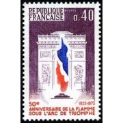 France Francia Nº 1777 1973 50º Aniv. de la llama bajo el Arco del Triumfo Lujo