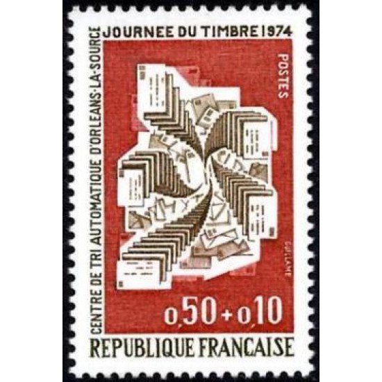France Francia Nº  1786 1974 Día de sello Lujo