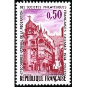 France Francia Nº 1798 1974 47º Congreso nacional de la Fed. de sociedades filatélicas francesas Lujo