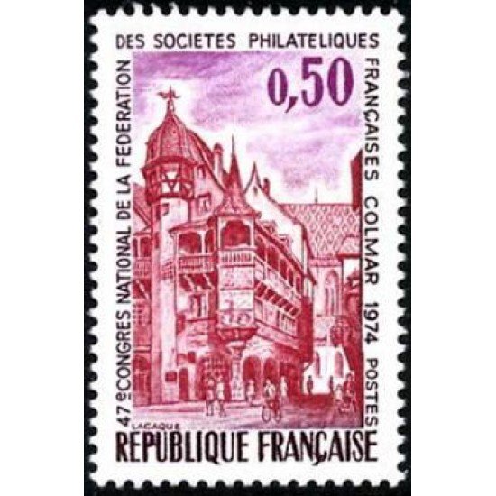 France Francia Nº 1798 1974 47º Congreso nacional de la Fed. de sociedades filatélicas francesas Lujo France Francia Nº 1798 1974 47º Congreso nacional de la Fed. de sociedades filatélicas francesas Lujo