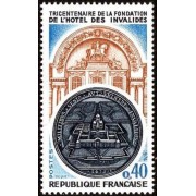 France Francia Nº 1801 1974 Tricentenario de la fundación del Hotel de los Discapacitados Lujo