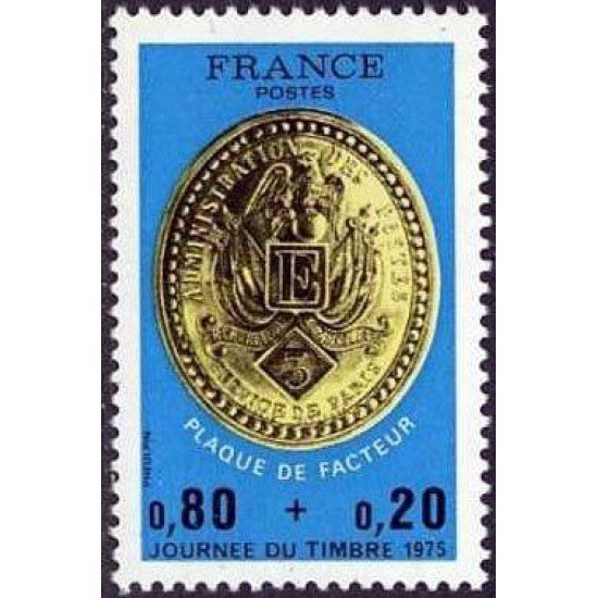 France Francia Nº 1838 1975 Día del sello Lujo France Francia Nº 1838 1975 Día del sello Lujo