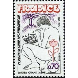 TEN/S France Francia  Nº 1845  1975 Fundación salud de los estudiantes de Francia Lujo