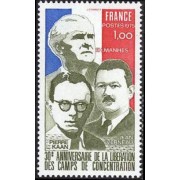 France Francia Nº 1853 1975 30 Aniv. de la Liberación  de los campos de concentarción Lujo