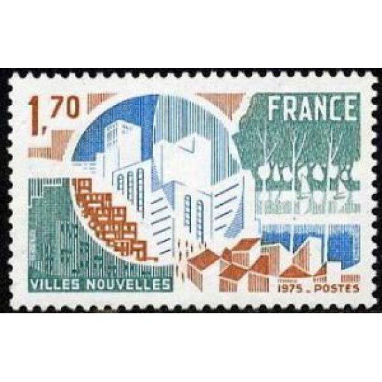 France Francia Nº 1855 1975 Nuevas ciudades Lujo France Francia Nº 1855 1975 Nuevas ciudades Lujo