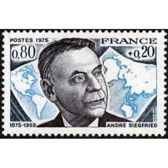 France Francia Nº 1858 1975 André Siegfried Lujo France Francia Nº 1858 1975 André Siegfried Lujo