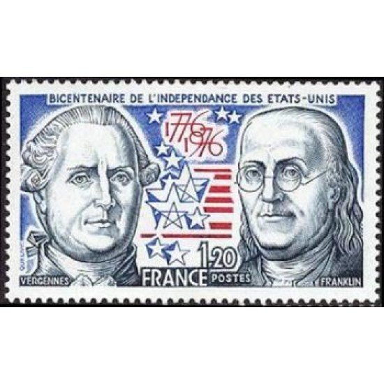 France Francia Nº 1879 1976 Bicentenario de la independencia de los EEUU Lujo