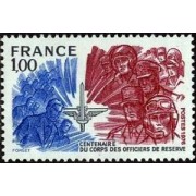 France Francia Nº 1890 1976 Centenario del Cuerpo de Oficiales de la Reserva Lujo France Francia Nº 1890 1976 Centenario del Cuerpo de Oficiales de la Reserva Lujo