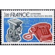 France Francia Nº 1905 1976 Centenario de la primra conexión telefónica Lujo France Francia Nº 1905 1976 Centenario de la primra conexión telefónica Lujo