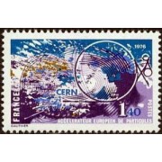 France Francia Nº 1908 1976 Acelerador europeo de partículas Lujo France Francia Nº 1908 1976 Acelerador europeo de partículas Lujo
