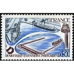 France Francia Nº1925 1977 Extensiones portuarias de Dunkerque Lujo