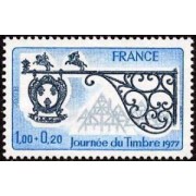 France Francia Nº 1927 1977 Día del sello Sorteo de la Cruz Roja Lujo
