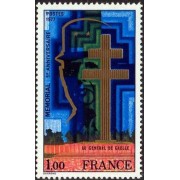 France Francia Nº 1941 1977 5º Aniv. del memorial al General De Gaulle Lujo