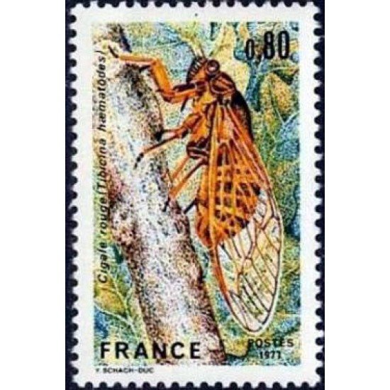 France Francia Nº 1946 1977 La cigarra roja Lujo France Francia Nº 1946 1977 La cigarra roja Lujo